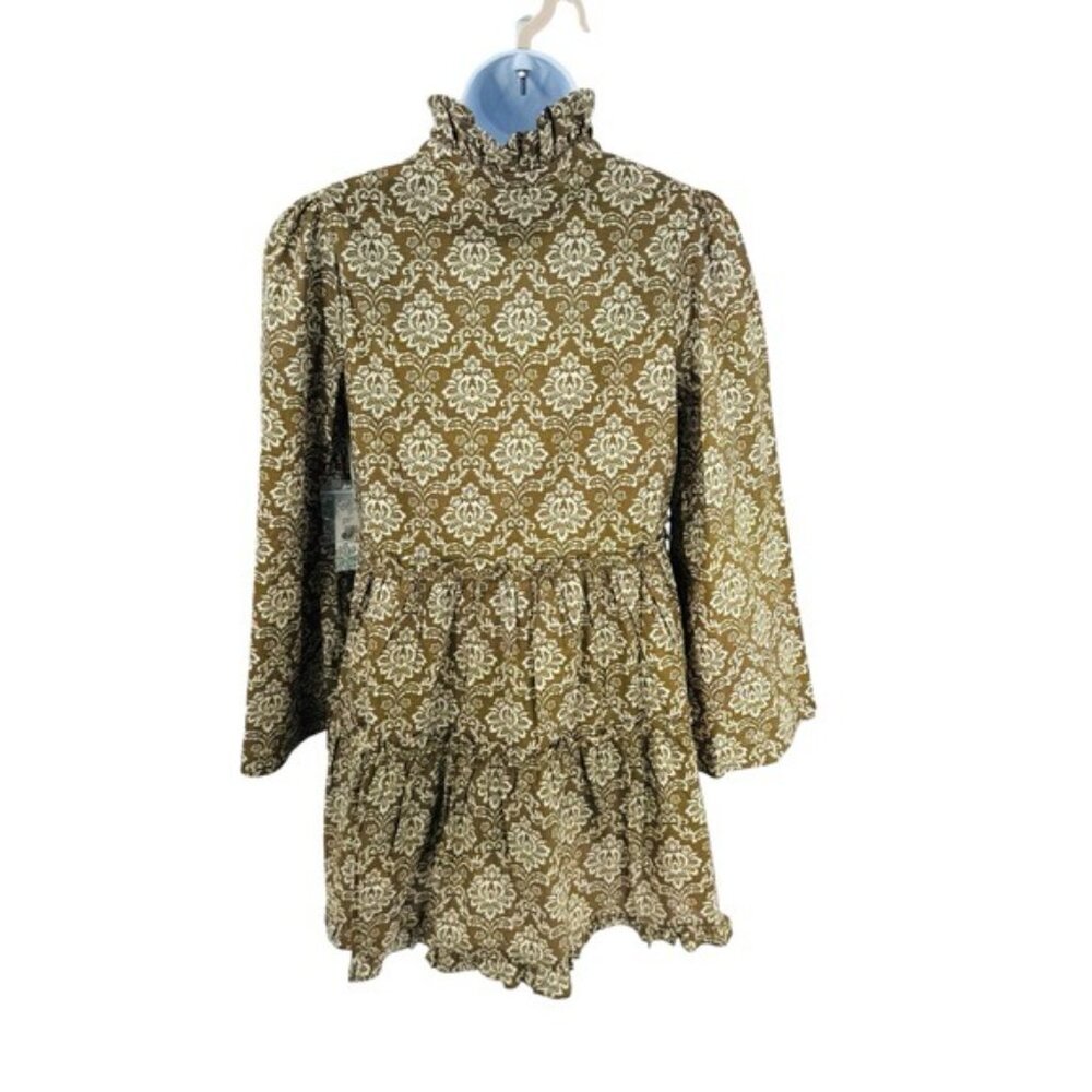 Hyacinth House | NEW Moss Printed Russell Mini Dress in Olive Size XS - Picture 7 of 11